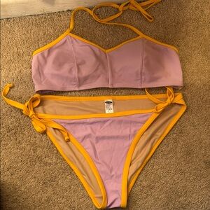 Purple and Yellow Bikini Set